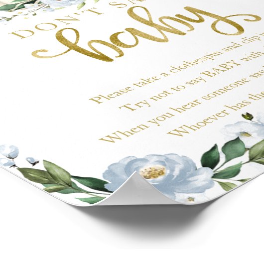 カボチャ秋赤ちゃんシャワー言わないベビー標識 ポスター (角)