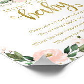 カボチャ秋赤ちゃんシャワー言わないベビー標識 ポスター (角)