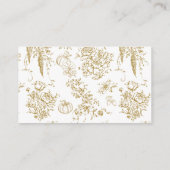 カボチャ秋金ゴールドお洒落フローラベビーシャワー エンクロージャーカード (裏面)