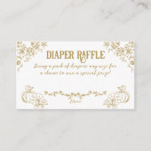 カボチャ秋金ゴールドお洒落フローラベビーシャワー エンクロージャーカード (正面)