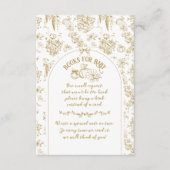 カボチャ秋金ゴールドお洒落フローラベビーシャワー エンクロージャーカード (正面)