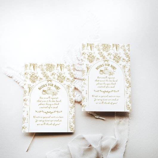 カボチャ秋金ゴールドお洒落フローラベビーシャワー エンクロージャーカード