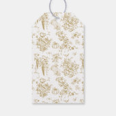 カボチャ秋金ゴールドお洒落フローラベビーシャワー ギフトタグ (裏面)