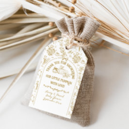 カボチャ秋金ゴールドお洒落フローラベビーシャワー ギフトタグ