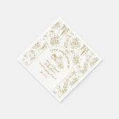 カボチャ秋金ゴールドお洒落フローラベビーシャワー スタンダードカクテルナプキン (角)