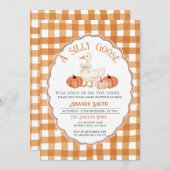 カボチャ秋間抜けグースベイビーシャワー 招待状 (正面/裏面)