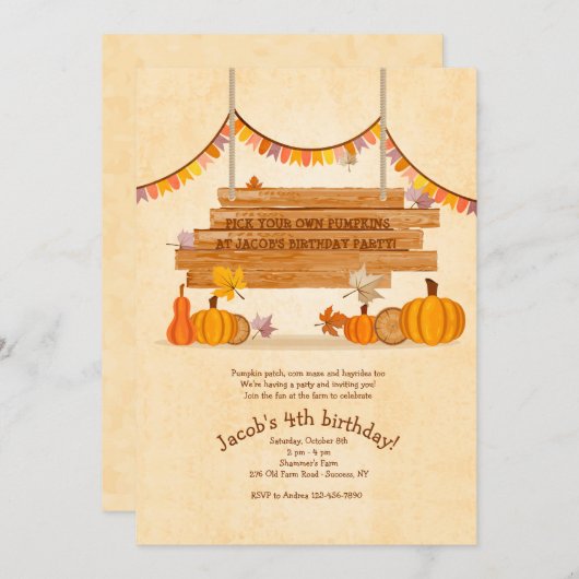 カボチャ立場の招待状 招待状 (正面/裏面)