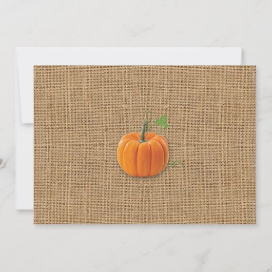 カボチャ第1最初1誕生会の写真の招待 招待状 (裏面)