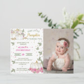 カボチャ第2誕生日私たちのリトルカボチャ 招待状 (スタンド正面)