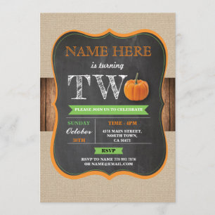 カボチャ第2 2 2誕生会の男の子の女の子の招待 招待状