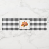 カボチャ紅葉バッファローチェック赤ちゃんシャワー ペットボトルラベル (シングルラベル)