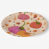 カボチャ紅葉パターン ペーパープレート (アングル)