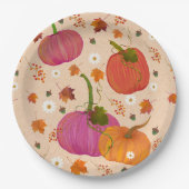 カボチャ紅葉パターン ペーパープレート (正面)