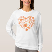 カボチャ紅葉フローラハート秋 Tシャツ (正面)