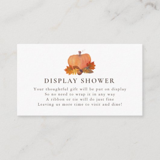 カボチャ紅葉ホワイトディスプレイシャワー エンクロージャーカード (正面)