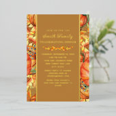 カボチャ紅葉感謝祭ディナー 箔招待状 (立ち正面)