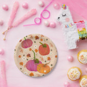 カボチャ紅葉 ペーパープレート (パーティー)