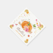 カボチャ紙ナプキン秋誕生日ガールピンク金ゴールド スタンダードカクテルナプキン (角)