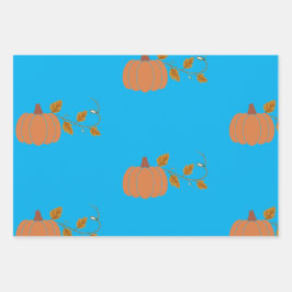 カボチャ紙ラッピング紙フラットシートセット3 ラッピングペーパーシート