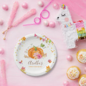 カボチャ紙皿のピンクの金ゴールドの誕生日の秋 ペーパープレート (パーティー)