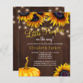 カボチャ素朴な予算の赤ちゃんシャワー招待状 (正面/裏面)