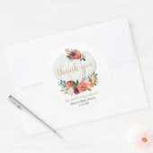 カボチャ素朴な秋フローラ燃える金ゴールド緑 ラウンドシール (封筒)