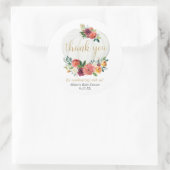 カボチャ素朴な秋フローラ燃える金ゴールド緑 ラウンドシール (バッグ)