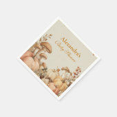 カボチャ素朴のキノコの赤ちゃんシャワー スタンダードカクテルナプキン (角)