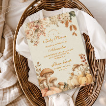 カボチャ素朴のキノコの赤ちゃんシャワー