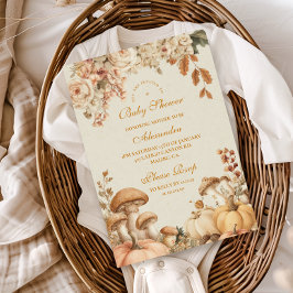 カボチャ素朴のキノコの赤ちゃんシャワー 招待状