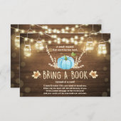 カボチャ素朴の小さな赤ちゃんシャワーが本を持ってくる 招待状 (正面/裏面)