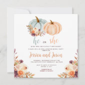 カボチャ素朴の性別によるパーティーの表示 招待状 (正面)