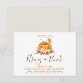 カボチャ素朴の本を持って秋秋のシャワー エンクロージャーカード (正面/裏面)