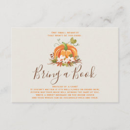 カボチャ素朴の本を持って秋秋のシャワー エンクロージャーカード