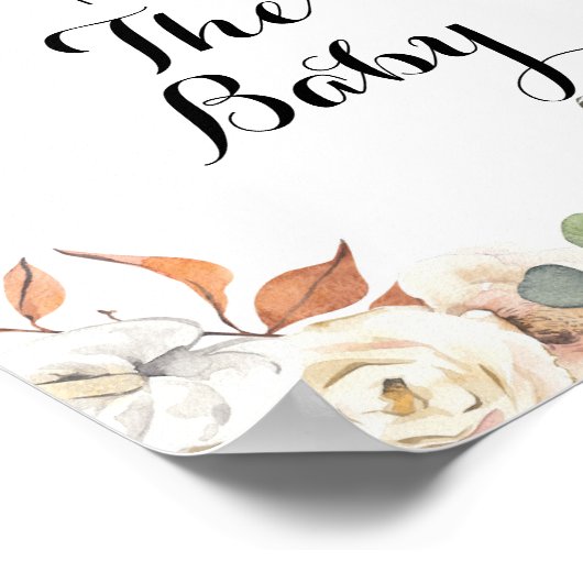 カボチャ素朴の赤ちゃんシャワーがベビーのサインを願う ポスター (角)