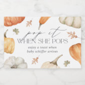 カボチャ素朴の赤ちゃんシャワー スパークリングワインラベル (シングルラベル)