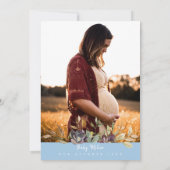 カボチャ素朴トラックのベビーブルーベビーシャワー 招待状 (裏面)