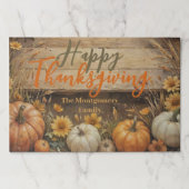 カボチャ素朴ンウッドサンクスギビング紙ランチョンマット ペーパーパッド (正面)