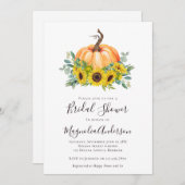 カボチャ素朴ンサンフラワーズ秋ブライダルシャワー 招待状 (正面/裏面)