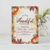 カボチャ素朴ンハーベスト感謝祭ディナー 招待状 (スタンド正面)