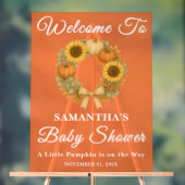 カボチャ素朴ンヒマワリ秋ベビーシャワーウェルカム アクリルサイン (ニュートラル)