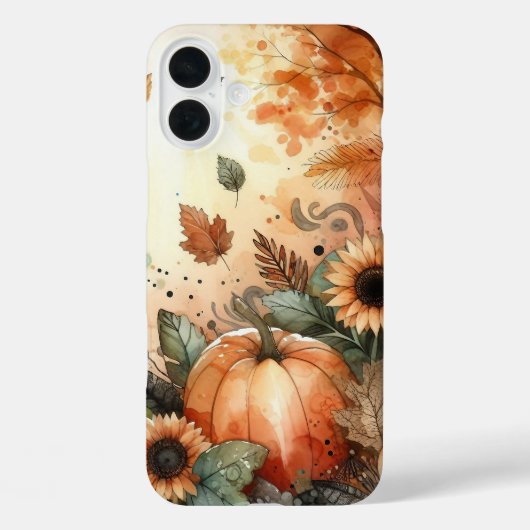 カボチャ素朴ン付き水彩秋シーン Case-Mate iPhoneケース (裏面)