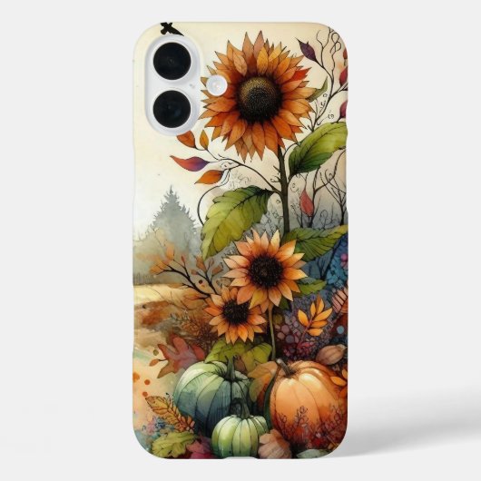 カボチャ素朴ン付き水彩秋シーン Case-Mate iPhoneケース (裏面)