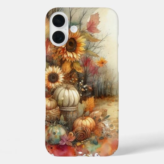 カボチャ素朴ン付き水彩秋シーン Case-Mate iPhoneケース (裏面)