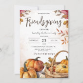 カボチャ素朴ン |水彩のフレンドリディナー 招待状 (正面)