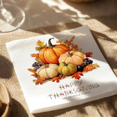 カボチャ素朴感謝祭ディナー友情 スタンダードカクテルナプキン