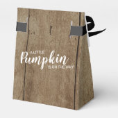 カボチャ素朴木柄秋ベビーシャワー フェイバーボックス (裏面サイド)