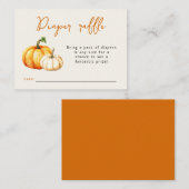 カボチャ素朴秋ベビーシャワーおむつラッフル エンクロージャーカード (正面/裏面)