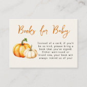 カボチャ素朴秋赤ちゃんシャワーベビー本 エンクロージャーカード (正面)