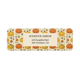 カボチャ素朴秋&紅葉シーズンメール ラベル